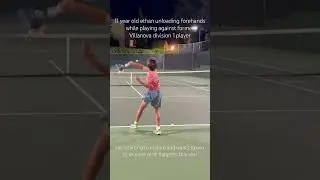 11 year old tennis player ethan unloading forehands on a former division 1 player
