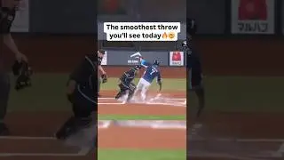 Strong throw 🤯 #baseball