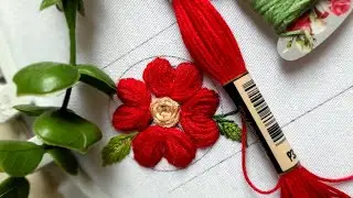 This Red Flower Embroidery Is Strangely Relaxing | ASMR