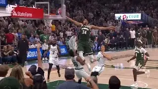 Giannis stretched for that layup to avoid the flopping Smart