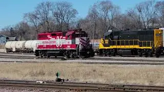 Union Pacific Janesville local outside WSOR engine yard. 4K 8K