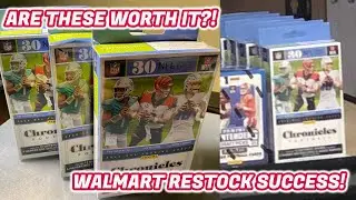 CHRONICLES HANGER BOX WORTH IT?! OPENING 3 BOXES! WALMART RESTOCK SUCCESS! RETAIL SPORTS CARD HUNT!