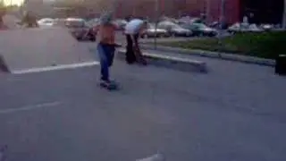 jeremy does the splits attempting to kickflip kicker to pipe
