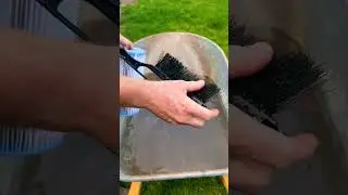 Tip: Easy way to clean a pool filter with a snow brush!  How to save money by cleaning a pool filter