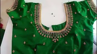 💯 Simple aari work 🤯 blouse 😱💞#blouse #blousepattern#aariwork#embroiderylover #fashion#fashiondesign