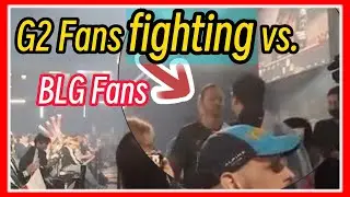 at Live, G2 Fans and BLG fans are crazying, almost kiss each other