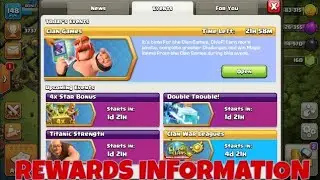 COC NEW EVENT 4X STAR BONUS,TITANIC STRENGTH AND DOUBLE TROUBLE FULL REWARDS INFORMATION|100%REAL