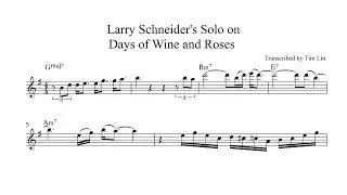 Larry Schneider Solo on Days of Wine And Roses