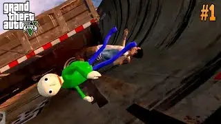 Baldi's Basics: JUMPS & FALLS [GTA 5] - Episode #1 (GTA 5 Moments Compilation)