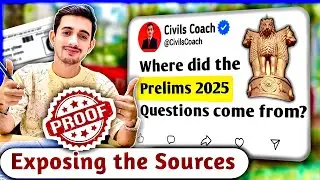✅ Complete Analysis of UPSC Prelims 2025 - Source of all Questions!