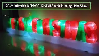 20-Foot Inflatable MERRY CHRISTMAS with running light lightshow. Model#MC525