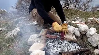 A steak on the fire on the Mount Olympus