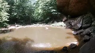 Grace plays in the water at Bork Falls
