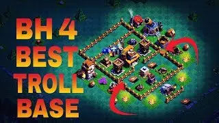 BUILDER HALL 4 (BH4) BEST TROPHY PUSHING TROLL BASE LAYOUT | BH4 TOP BASE WITH REPLAY PROOF |