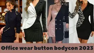 Ultra modern Office wear button bodycon 2023/Vintage Office wear sheath dress/New Alencon dress 2023