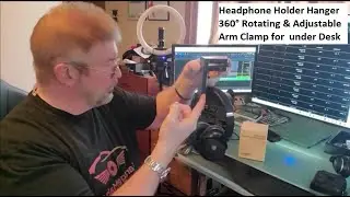 Headphone Holder Hanger with 360&deg; Rotating & Adjustable Arm Clamp for Headphones, Headset Stand