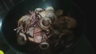 Stir Fry squid 🦑🐙with shrimp🍤🦐 recipe