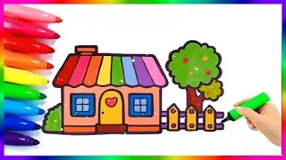 How to Draw and Color a Cute House  Easy Drawing Tutorial for Kids