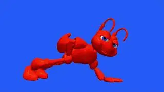 animated ant green screen/ Insect animation on green screen