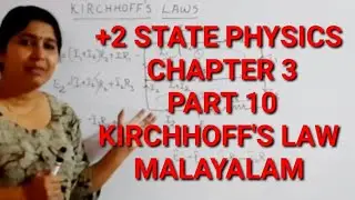 +2 PHYSICS  : KIRCHHOFF'S LAW : MALAYALAM