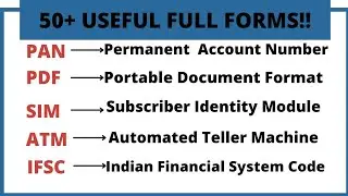 Top 50+ Most Popular Computer Fullforms || Computer gk( hindi)