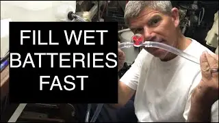 Fill Wet Cell Batteries With Gravity Fed Tubing System