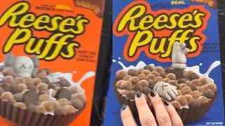 Close Look at Limited Edition Blue KAWS x Reese&rsquo;s Puffs Box