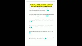 Fines and Limits New Jersey drivers permit test with verified solutions1644