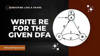 Write a Regular Expression for the Given DFA by Bharathi Patnala#dfare #ardenstheorm#flat