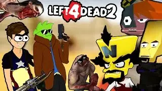 ZOMBIES A MONTONES & ENEMIGOS FEOS Y LOCOS :v - Left 4 Dead 2 con LECHU Mapa Crash Bandicoot #2