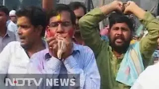 Early celebrations outside BJP office in Patna