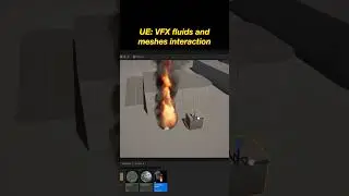 UE VFX fluids and meshes interaction  #gamedevelopment #cg