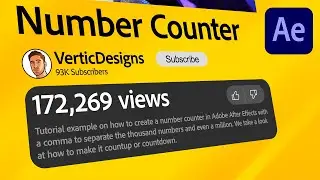 After Effects ▸ Просмотр счётчика чисел с анимацией запятых | Учебное пособие