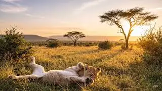 Wilde Tierkinder in atemberaubender Landschaft 🦁