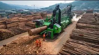 The Forest Trembles Under Chains & Steel Power. Modern Forestry Machines in Action.