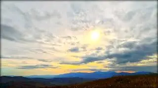 Pearlescent sky over blue mountains ...Timelapse!