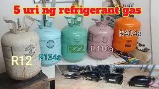 five (5) types of refrigerant gas. Limang klase ng gas na ginagamit sa mga A/C chiller at freezer.😊😊