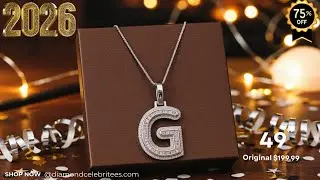 DiamondCelebritees White Baguette  Initial All Alphabet Sterling Silver Pendant with Cubic Zirconia