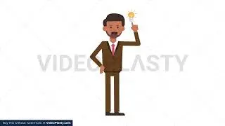 Indian Corporate Man Idea Stock Animation