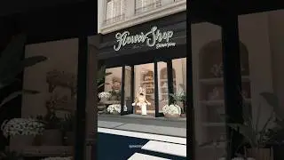 bloxburg flower shop exterior spring build ideas,hack, decal ,paris city build 🤍 #bloxburg #roblox