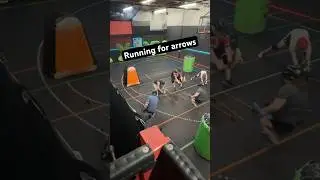 In a combat archery tournament, every other round we run for arrows. #shorts #combatarchery