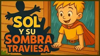 🌞 Sol y su Sombra Traviesa | Cuento Infantil Ilustrado sobre Luz, Imaginación y Amistad Silenciosa 🖤