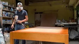 Barnizado cama de madera