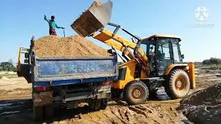 JCB 3DX Loading Sand To a Tipper Truck //jcb ki khuday//jcb wheelloader loading tipper truck.