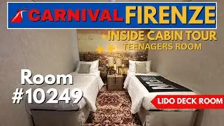 Carnival Firenze Interior Lido Deck Room Tour (Stateroom 10249)