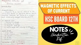 Magnetic Effects of electric current notes 12 Maharashtra board hsc handwritten notes pdf