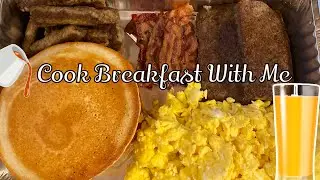 COOK BREAKFAST WITH ME | PANCAKES, EGGS, SAUSAGE, BACON AND SCRAPPLE