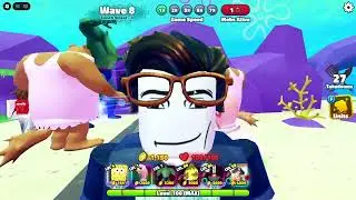 TROLLING MY BROTHER AS A NOOB IN SPONGEBOB TOWER DEFENSE (ROBLOX)