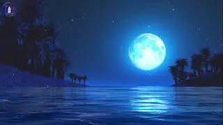 غروب القمر في البحر للإسترخاء (🌕) The   moon sunset in the sea to relax (2K)
