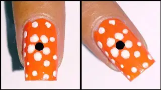 Orange And White Nail Art Design || Nails Ideas💅